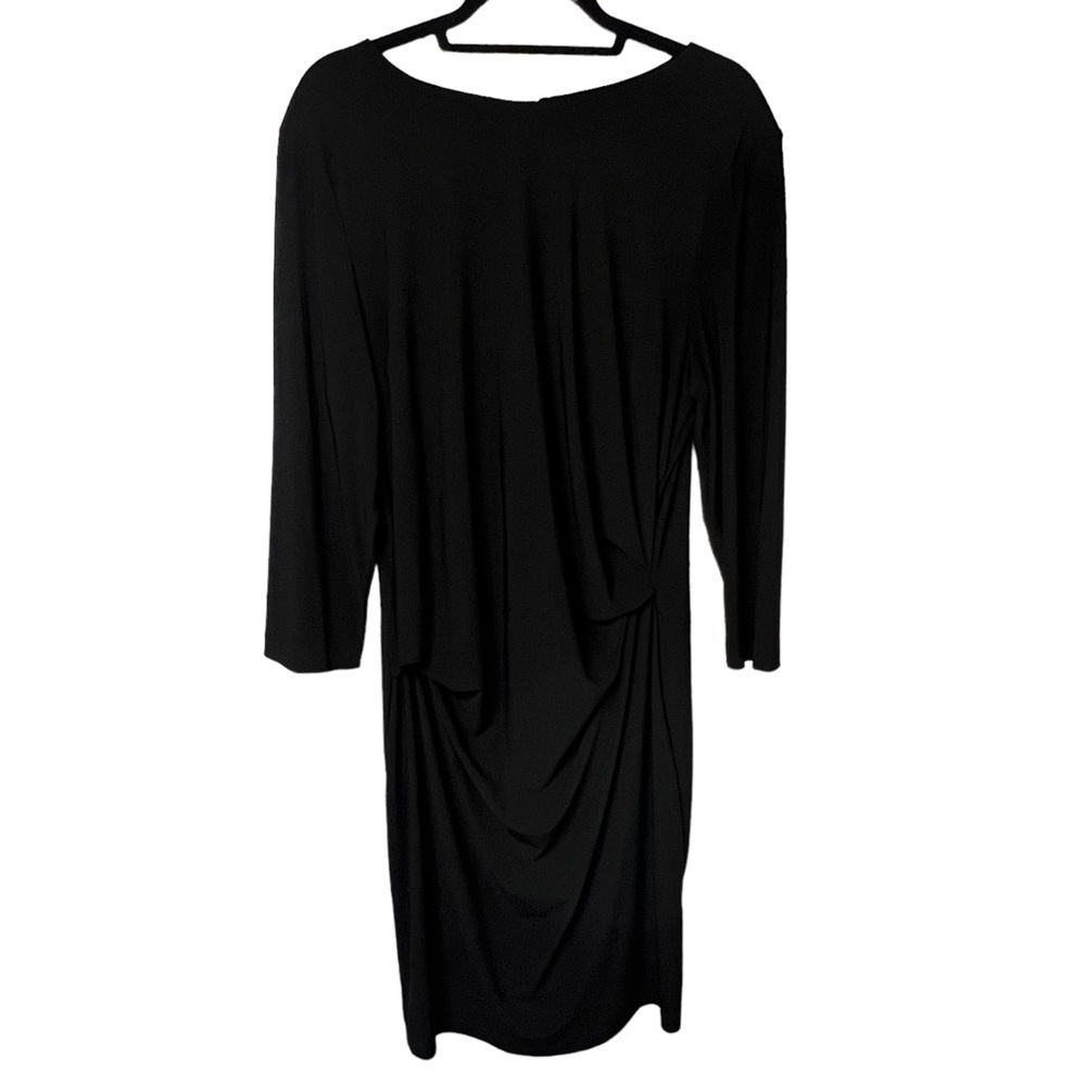 Simply Vera Wang Womens Black Side Ruched L/S Dress Sz XXL 2XL Formal Holiday - Picture 2 of 7